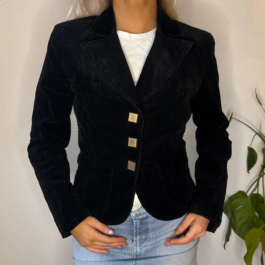 Vintage black Unbranded Cord Jacket - womens small