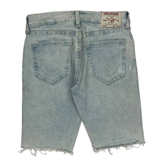 True Religion Denim Shorts - 33W 12L Light Wash Cotton