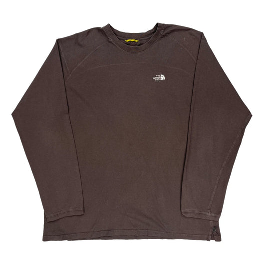 The North Face Long Sleeve T-Shirt - XL Brown Polyester