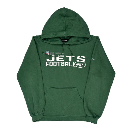 New York Jets Reebok Nfl Hoodie - Large Green Cotton Blend