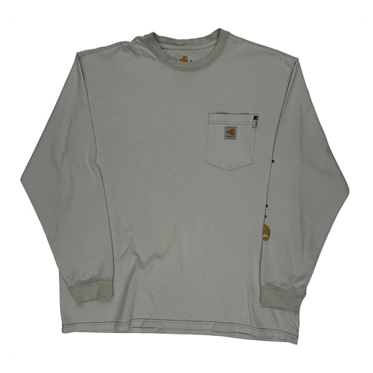 Vintage Fr Carhartt Long Sleeve T-Shirt - XL Grey Cotton