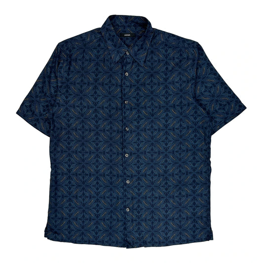 Alfani Short Sleeve Shirt - Medium Blue Silk