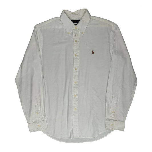 Chambray Oxford Ralph Lauren Shirt - Large Cream Cotton