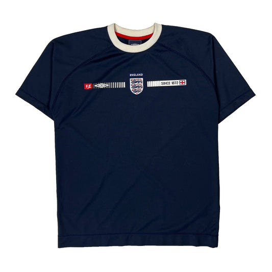 Vintage England Umbro Training Football Shirt - Medium Navy Polyester