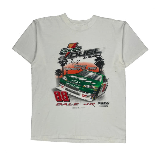Dale Jr Chase Authentics Nascar T-Shirt - Large White Cotton