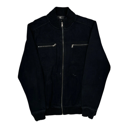 Calvin Klein Zip Up - Large Black Cotton