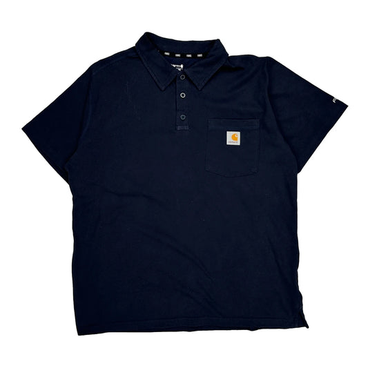 Carhartt Polo Shirt - Large Navy Cotton