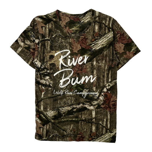 Wolf River Campground Unbranded Camo T-Shirt - XS Camo Cotton