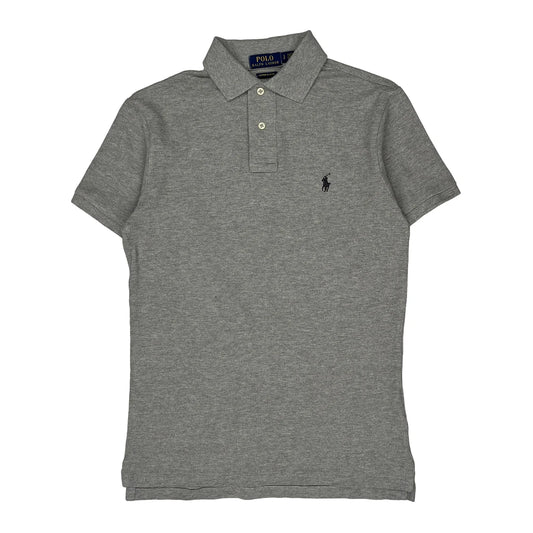 Vintage Polo By Ralph Lauren Slim Fit Polo Shirt - Small Grey Cotton