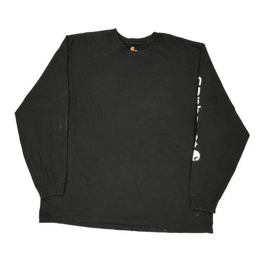 Carhartt Long Sleeve T-Shirt - 2XL Black Cotton