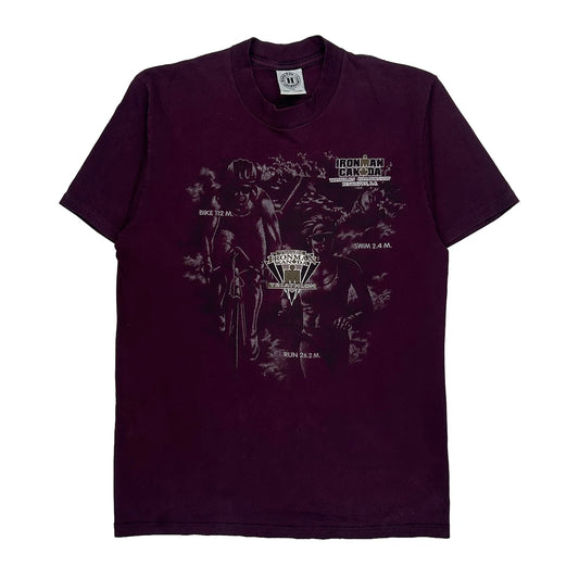 Ironman Canada Hamilton Single Stitch T-Shirt - Large Burgundy Cotton