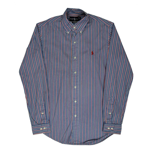 Custom Fit Ralph Lauren Striped Shirt - Small Blue Cotton