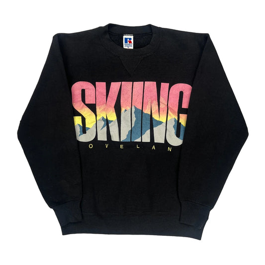 Vintage Made In USA Russell Athletic Graphic Sweatshirt - Medium Black Cotton