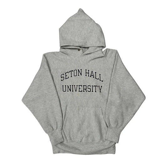 Made In USA Reverse Weave Champion College Hoodie - XL Grey Cotton Blend