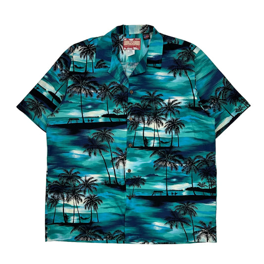 Rjc Hawaiian Shirt - XL Blue Cotton