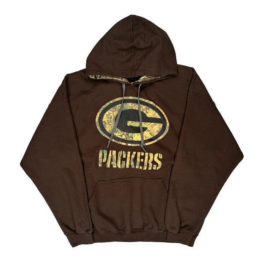 Vintage Green Bay Packers Mossy Oak Camo Hoodie - XL Brown Cotton Blend
