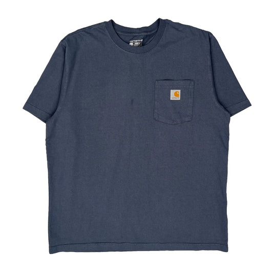 Vintage Carhartt T-Shirt - Large Blue Cotton