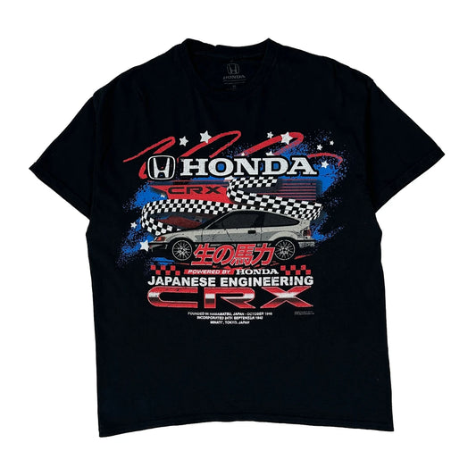 Vintage Honda Racing Graphic T-Shirt - XL Black Cotton