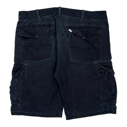 Levis Cargo Shorts - 38W 10L Black Cotton