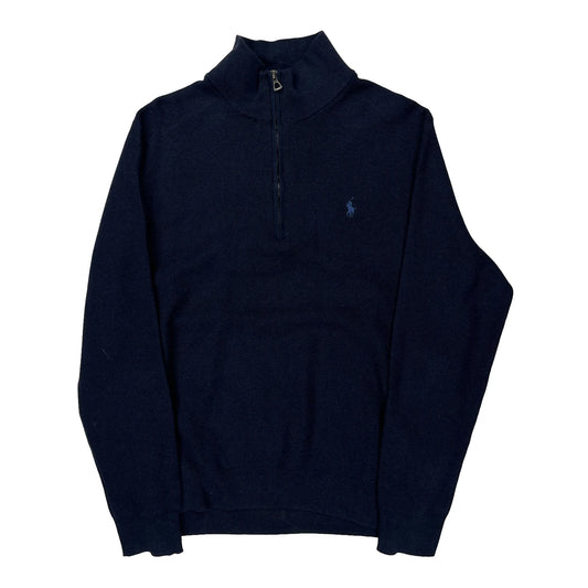 Polo By Ralph Lauren 1/4 Zip - Large Navy Cotton