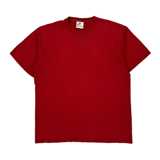 Nike T-Shirt - Large Red Cotton