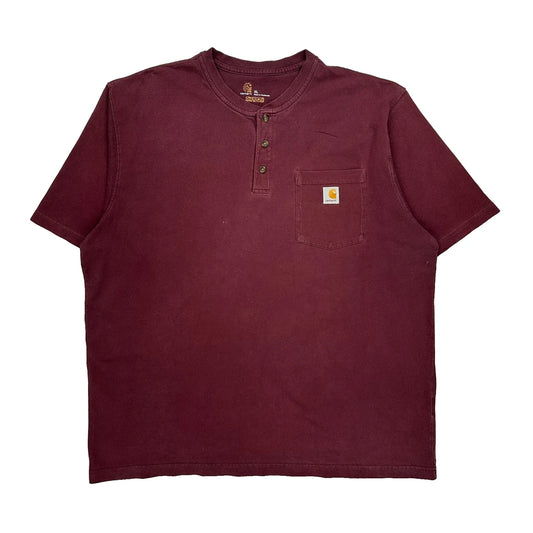 Carhartt T-Shirt - XL Burgundy Cotton