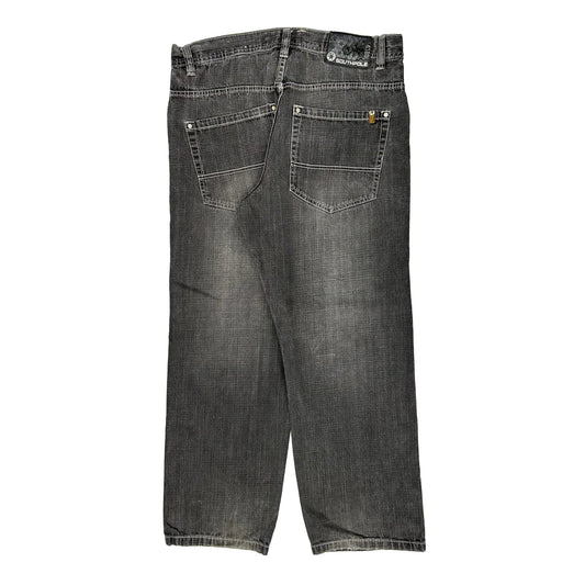 Southpole Baggy Jeans - 36W 31L Grey Cotton