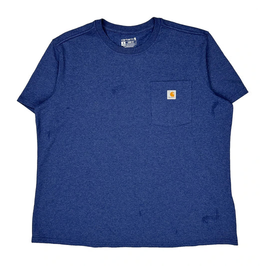 Carhartt T-Shirt - XL Blue Cotton Blend