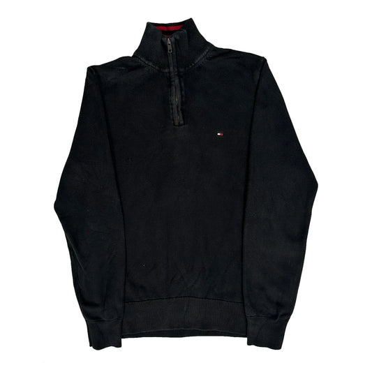 Tommy Hilfiger 1/4 Zip - Large Black Cotton