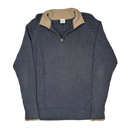 Columbia 1/4 Zip - XL Grey Knitted