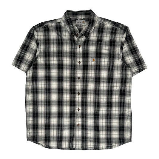 Relaxed Fit Carhartt Checked Short Sleeve Shirt - XL Black & White Cotton