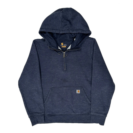 Age 16-18 Carhartt 1/4 Zip - XL Navy Cotton Blend