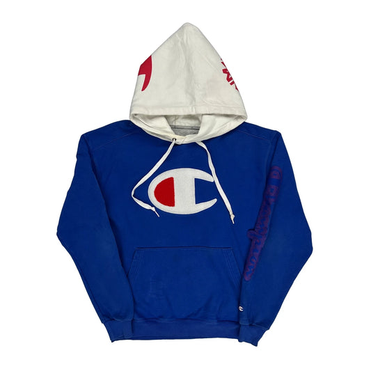 Champion Hoodie - Large Blue Cotton Blend