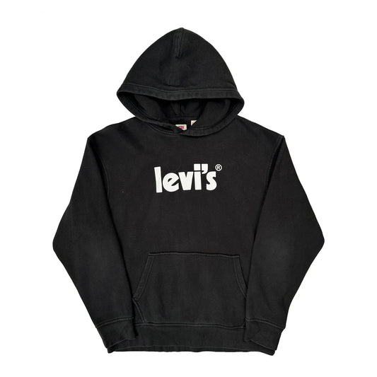 Levis Spellout Hoodie - Medium Black Cotton