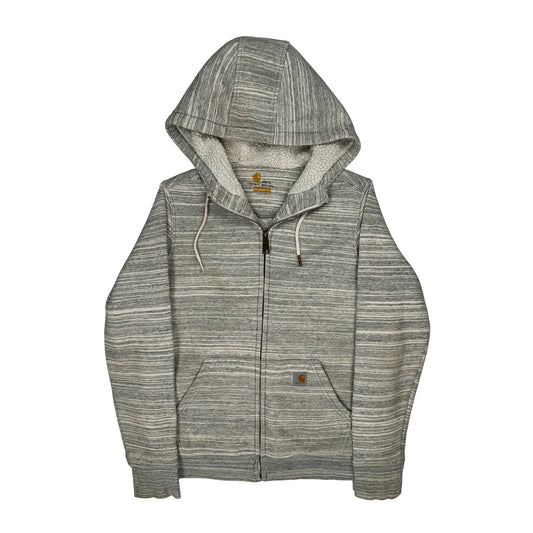 Carhartt Striped Hoodie - XS Grey Cotton Blend