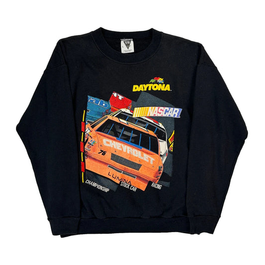 Daytona Nascar Sweatshirt - Large Black Cotton