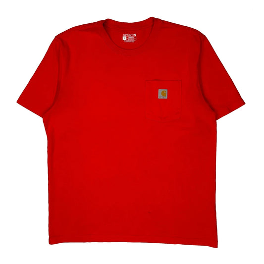Carhartt T-Shirt - Large Red Cotton