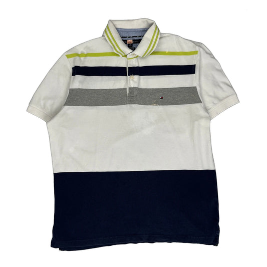 Tommy Hilfiger Polo Shirt - Large White Cotton