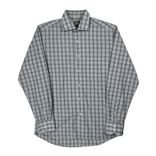 Lacoste Checked Shirt - Large Blue Cotton