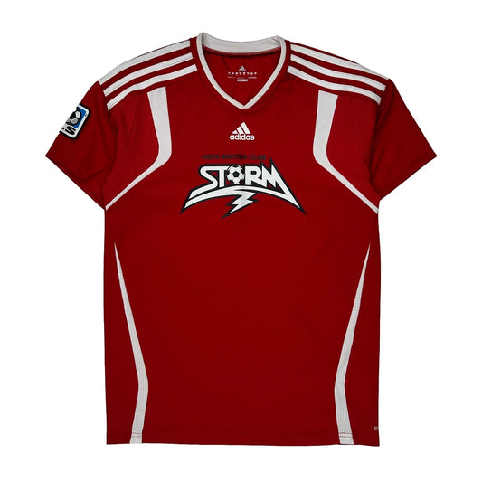 Age 13-14 Adidas Vista Soccer Club Jersey - Large Red Polyester