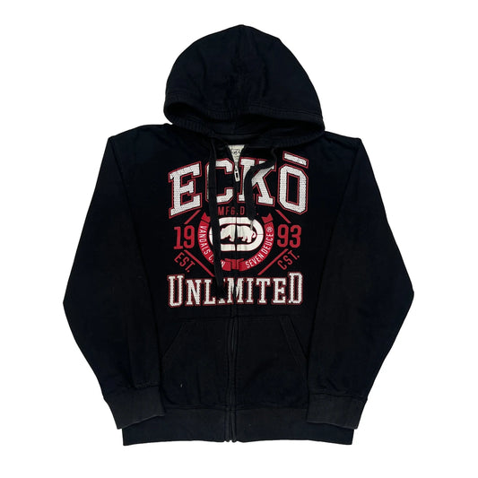 Vintage Est. 1993 Ecko Unltd Graphic Hoodie - Large Black Cotton