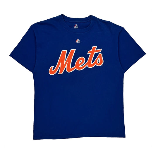 Mets Majestic Mlb T-Shirt - Large Blue Cotton