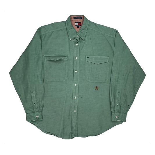 Tommy Hilfiger Shirt - Large Green Cotton