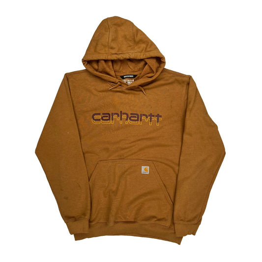 Carhartt Spellout Hoodie - Medium Brown Cotton