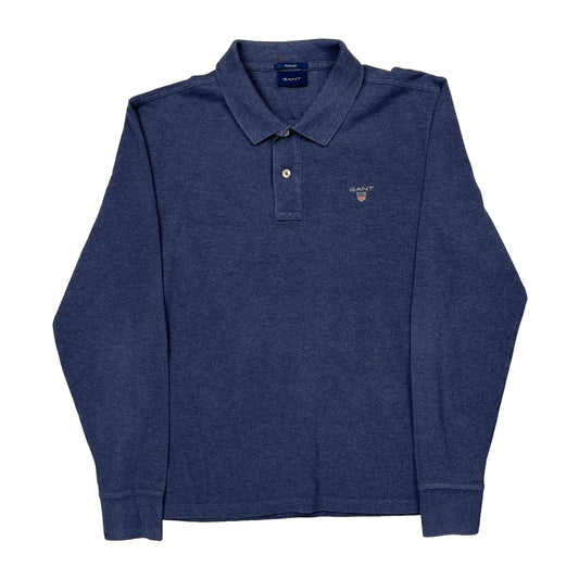 Vintage Gant Polo Shirt - Large Blue Cotton