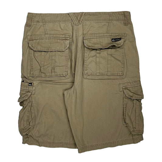 Quiksilver Cargo Shorts - 36W 11L Khaki Cotton