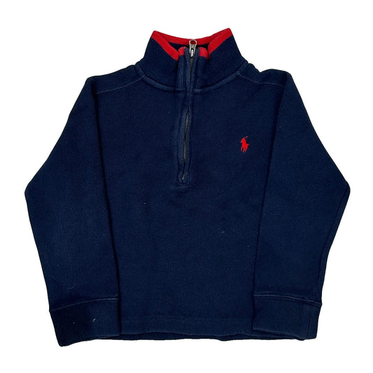 Age 2 Polo By Ralph Lauren 1/4 Zip - XS Navy Cotton