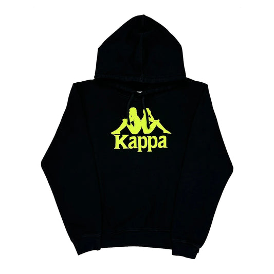Logo Print Kappa Hoodie - Medium Black Cotton