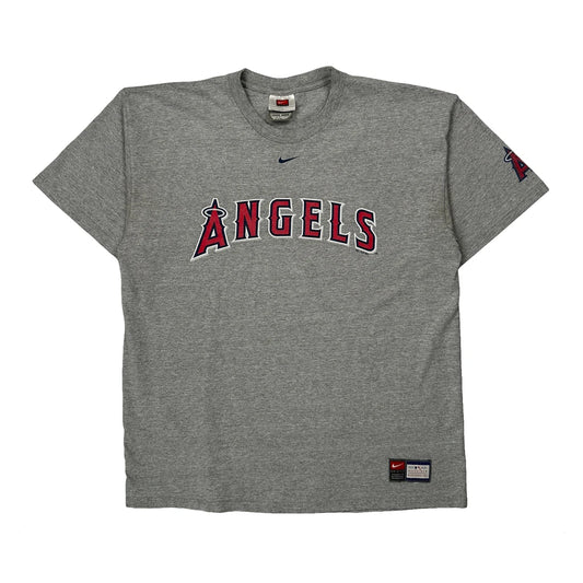 Angels Nike Mlb T-Shirt - Large Grey Cotton