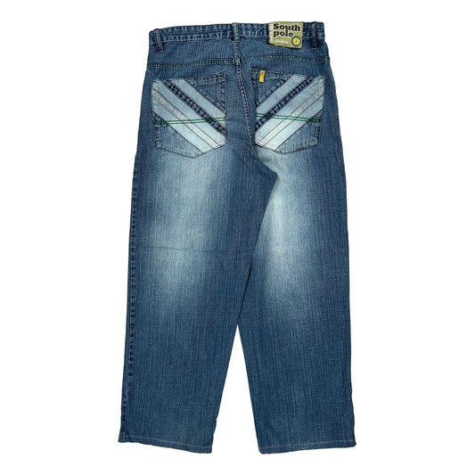 Vintage Yellow Tab Southpole Baggy Jeans - 34W 30L Blue Denim